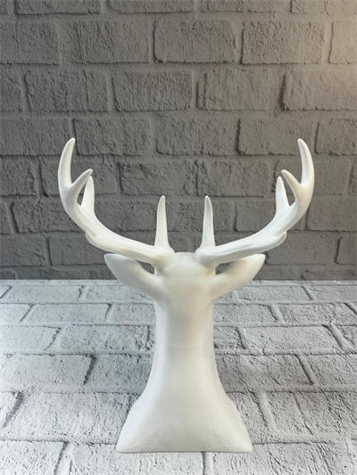 Beyaz Geyik Biblo 23 cm Dekoratif Modern Tasarım