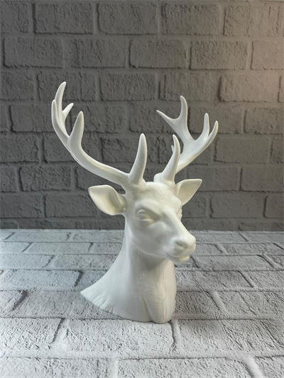 Beyaz Geyik Biblo 23 cm Dekoratif Modern Tasarım
