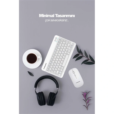 Beyaz Kablosuz Klavye Ve Mouse Seti
