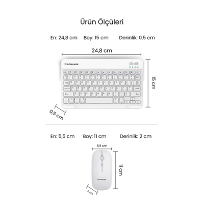 Beyaz Kablosuz Klavye Ve Mouse Seti
