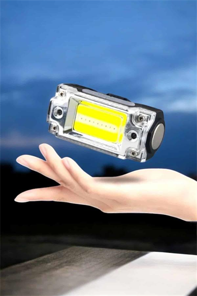 Beyaz Led Işık Sensörlü Kafa Lambası Lityum Batarya Led El Fenerli Şarjlı