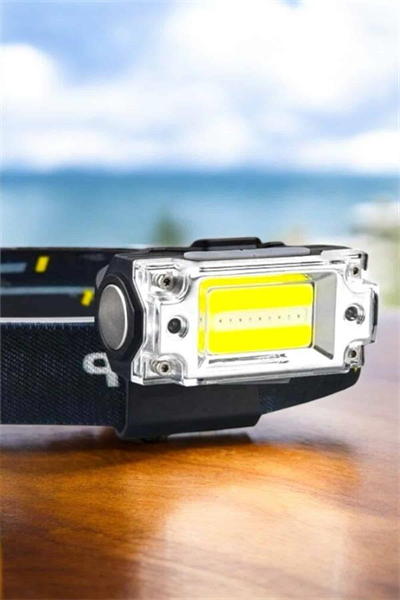 Beyaz Led Işık Sensörlü Kafa Lambası Lityum Batarya Led El Fenerli Şarjlı