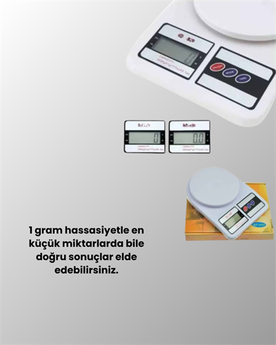 Beyaz Plastik Dijital Mutfak Tartısı – 24x16.8x1.5cm