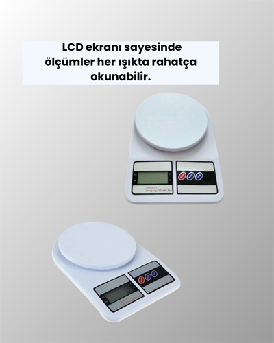 Beyaz Plastik Dijital Mutfak Tartısı – 24x16.8x1.5cm