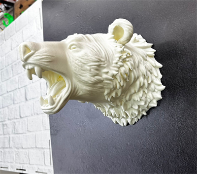 Beyaz Renk 3D Ayı Başı Duvar Dekoru