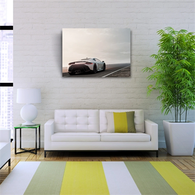 Beyaz Spor Araba Fotoğrafı Kanvas Tablo 50 x 70