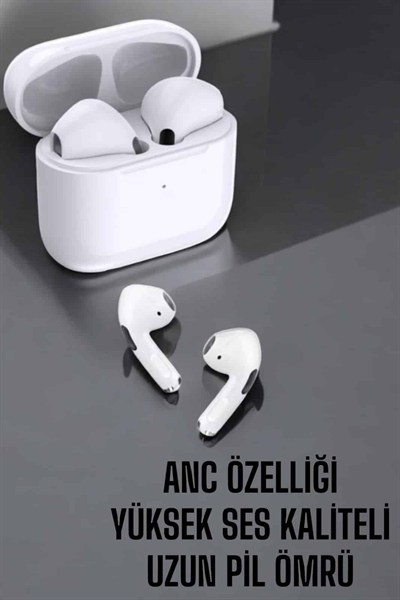 Beyaz Yeni Nesil Pro Bluetooth Kulaklık Yüksek Ses Kaliteli ANC Özelliği