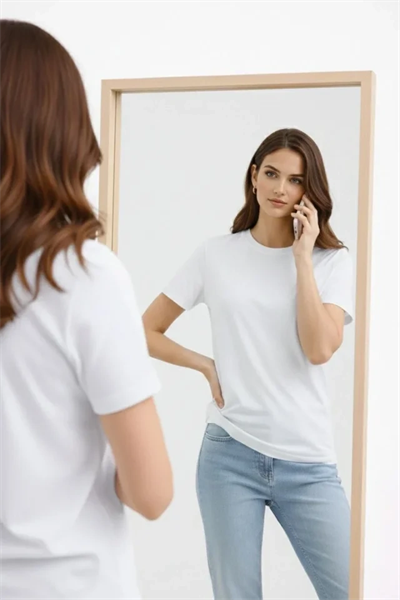 Bisiklet Yaka Tişört Regular Kalıp Basic Pamuklu Günlük Kullanım T-shirt - Beyaz