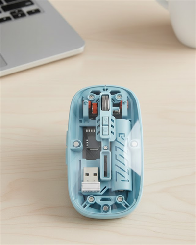 Bluetooth 5.2 ve 2.4G USB Kablosuz Mouse Pilli Mavi Tasarım