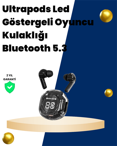 Bluetooth 5.3 Kablosuz Kulaklık 30mm Sürücü LED Ekranlı Mikrofonlu