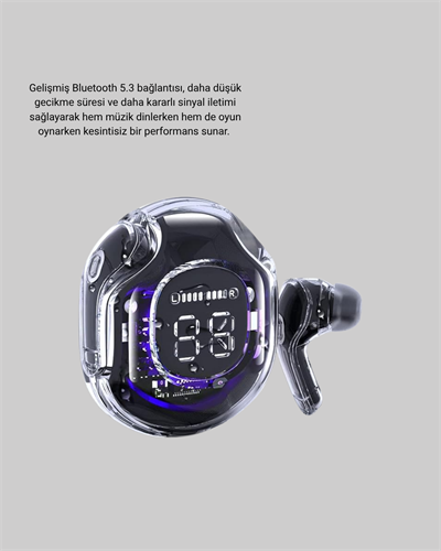 Bluetooth 5.3 Kablosuz Kulaklık HiFi Stereo ve Ekstra Bass Dijital Ekranlı