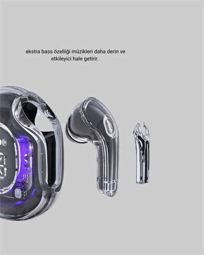 Bluetooth 5.3 Kablosuz Kulaklık HiFi Stereo ve Ekstra Bass Dijital Ekranlı