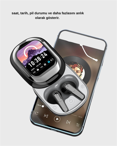 Bluetooth 5.4 Kulaklık – Gürültü Engelleme ve Akıllı Ekranlı Şarj Kutusu