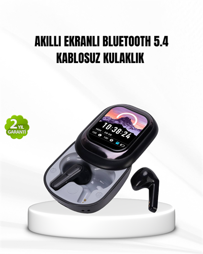 Bluetooth 5.4 Kulaklık – Gürültü Engelleme ve Akıllı Ekranlı Şarj Kutusu
