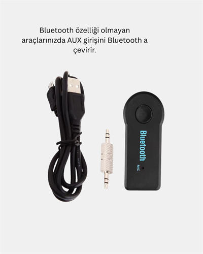 Bluetooth AUX Araç Kiti Eller Serbest Müzik Çalar Dahili Mikrofonlu