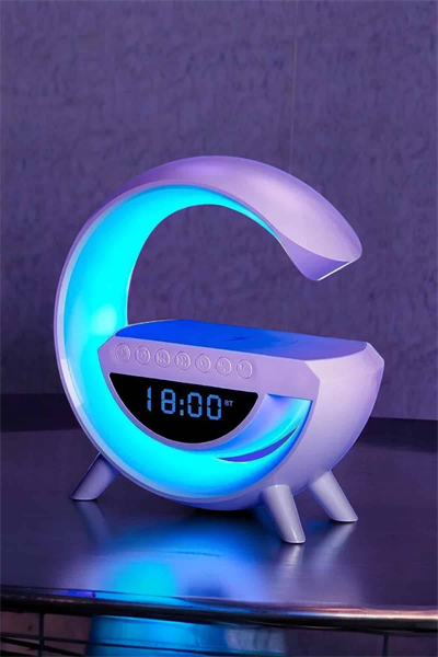 Bluetooth Hoparlör 15W Kablosuz Hızlı Şarj LED Gece Lambası