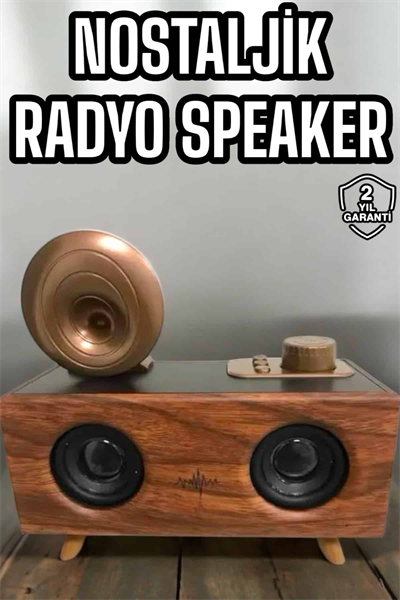 Bluetooth Hoparlör Ahşap Klasik Retro Gramofon Bluetooth Müzik Kutusu