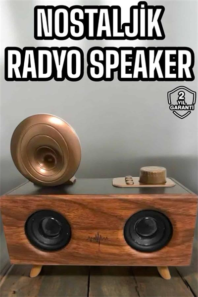 Bluetooth Hoparlör Ahşap Klasik Retro Gramofon Bluetooth Müzik Kutusu