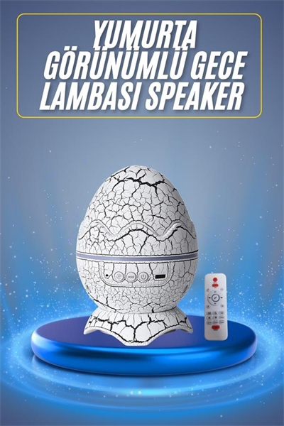 Bluetooth Hoparlör Dinozor Yumurtası Gece Masa Lambası Projektör