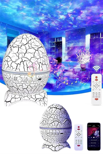 Bluetooth Hoparlör Dinozor Yumurtası Gece Masa Lambası Projektör