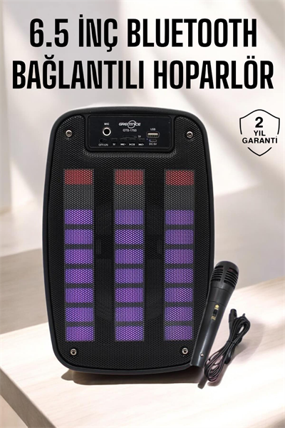 Bluetooth Hoparlör RGB Işıklı USB SD Kart Girişli Taşınabilir