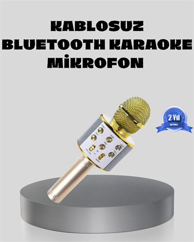 Bluetooth Karaoke Mikrofon Şarjlı Uzun Pil Ömürlü Çok Fonksiyonlu