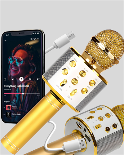 Bluetooth Karaoke Mikrofon Şarjlı Uzun Pil Ömürlü Çok Fonksiyonlu