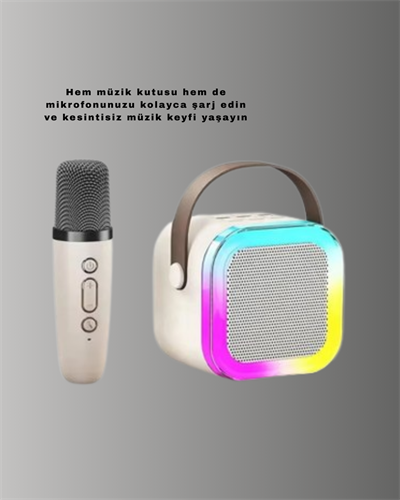 Bluetooth Karaoke Mikrofon ve Hoparlör Seti Taşınabilir