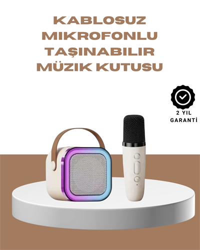 Bluetooth Karaoke Mikrofon ve Hoparlör Seti Taşınabilir