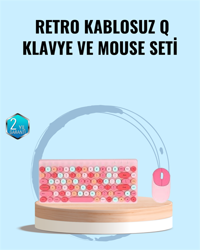 Bluetooth Klavye ve Mouse Kombinasyonu – USB Alıcılı, Kompakt, Uzun Ömürlü