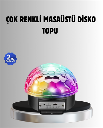 Bluetooth Kontrollü Masaüstü Disko Topu Işığı – Renkli LED Işık Gösterisi ve Uzaktan Kumanda