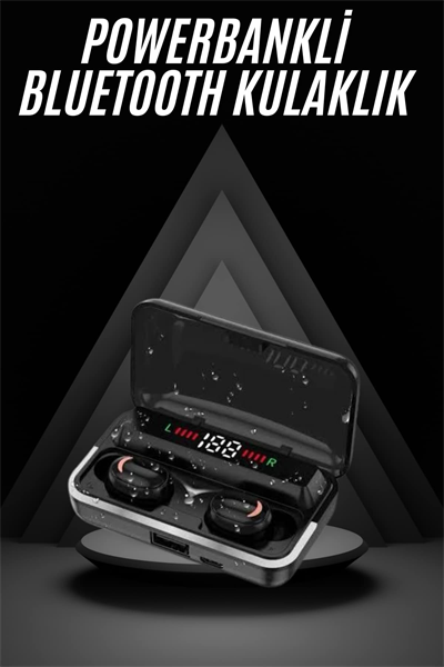 Bluetooth Kulaklık Dijital Şarj Göstergeli Powerbankli Bass Özellikli Kablosuz Kulakiçi 5.1 Mikrofonlu