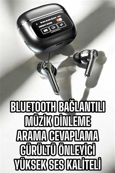 Bluetooth Kulaklık Kablosuz Ekranlı ANC/ENC Destekli Dokunmatik
