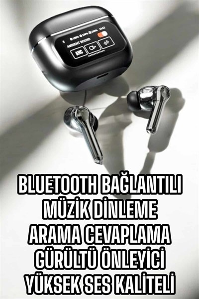 Bluetooth Kulaklık Kablosuz Ekranlı ANC/ENC Destekli Dokunmatik