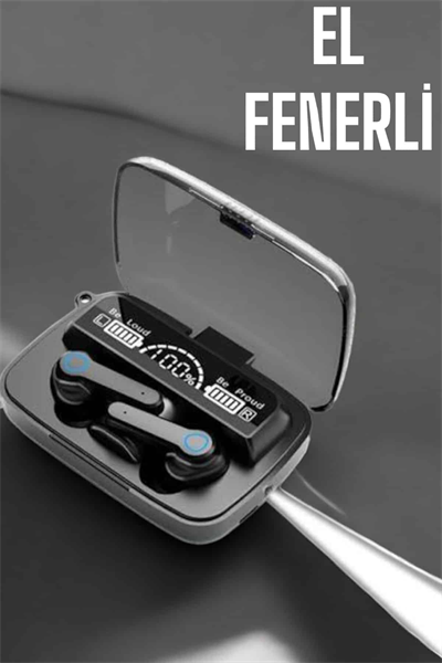 Bluetooth Kulaklık Powerbankli Dijital Göstergeli Dokunmatik Kontrol