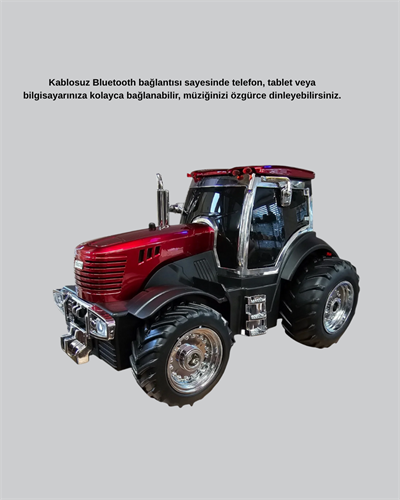 Bluetooth Nostaljik Traktör Hoparlör LED Işıklı 12W Güçlü Ses