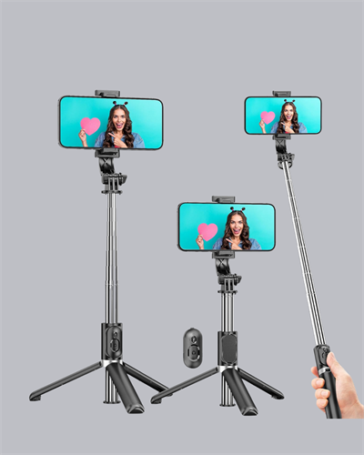 Bluetooth Selfie Çubuğu – 360° Dönebilen Başlık, Kablosuz Bağlantı