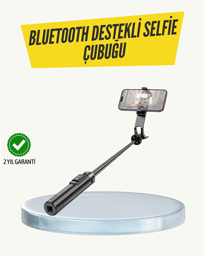 Bluetooth Selfie Çubuğu – Işıklı, Katlanabilir, Uzaktan Kumandalı