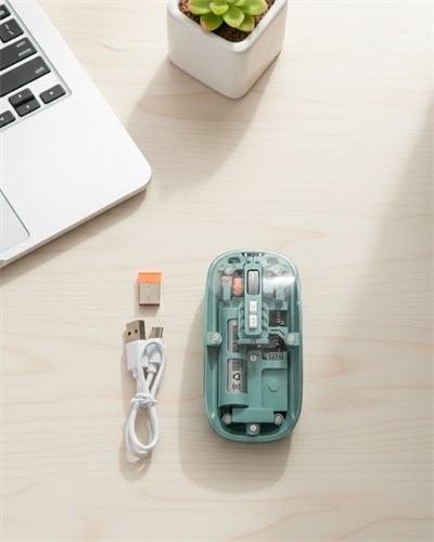 Bluetooth ve 2.4G USB Destekli Pilli Kablosuz Şeffaf Mouse