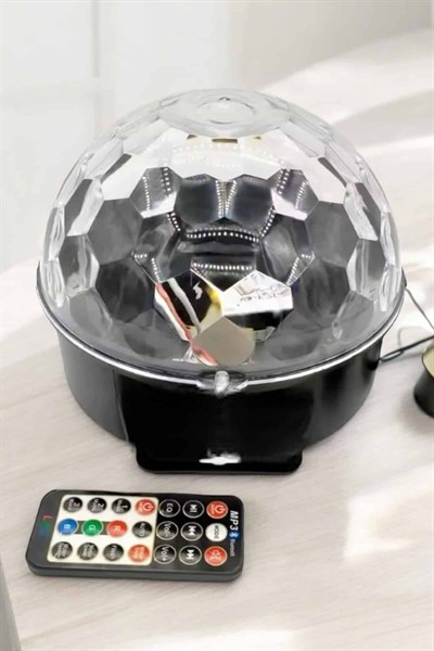 Bluetooth ve Uzaktan Kumandalı Çok Renkli Masaüstü Disko Topu