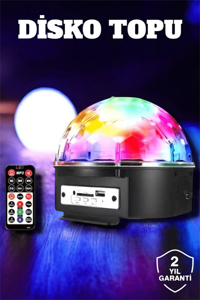 Bluetooth ve Uzaktan Kumandalı Çok Renkli Masaüstü Disko Topu
