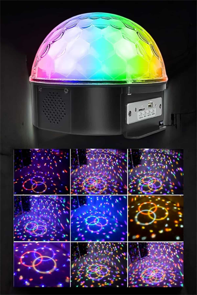 Bluetooth ve Uzaktan Kumandalı Çok Renkli Masaüstü Disko Topu