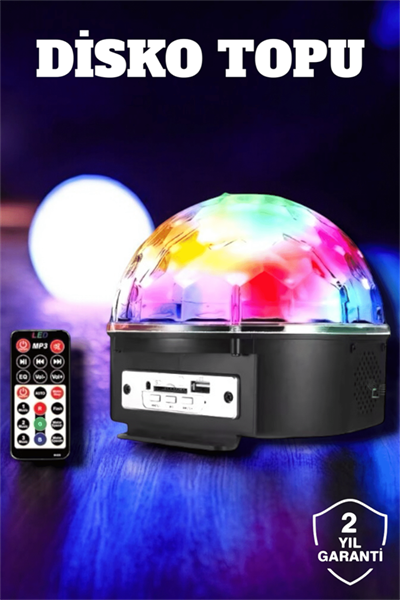 Bluetooth ve Uzaktan Kumandalı Çok Renkli Masaüstü Disko Topu