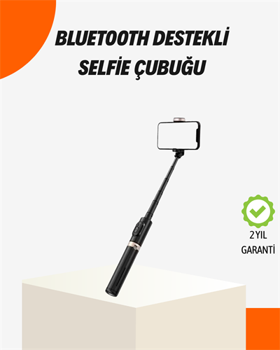 Bluetooth’lu Işıklı Selfie Çubuğu – Katlanabilir, 130 cm