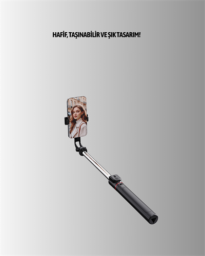 Bluetooth’lu Işıklı Selfie Çubuğu – Katlanabilir, 130 cm