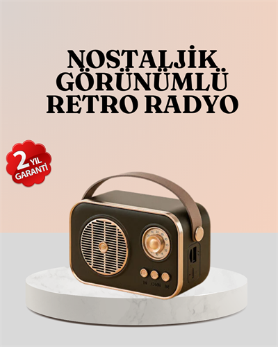 Bluetooth’lu Retro Radyo – FM Destekli Nostaljik Hoparlör
