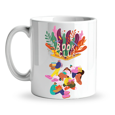 Book Club Tasarım Kupa Model 232 Kitap Severlere Özel Baskılı Seramik Kahve Kupası