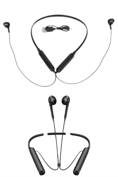 Boyun Bantlı Kablolu Yüksek Ses Kaliteli Bluetooth Kulaklık Uzun Pil Ömrü