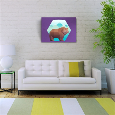 Boz Ayı Figürü Soyut Çalışma Kanvas Tablo 50 x 70