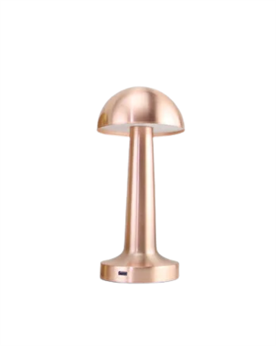 Bronz Dokunmatik Masa Lambası 3 Renk LED Şarjlı Kablosuz USB Çıkışlı